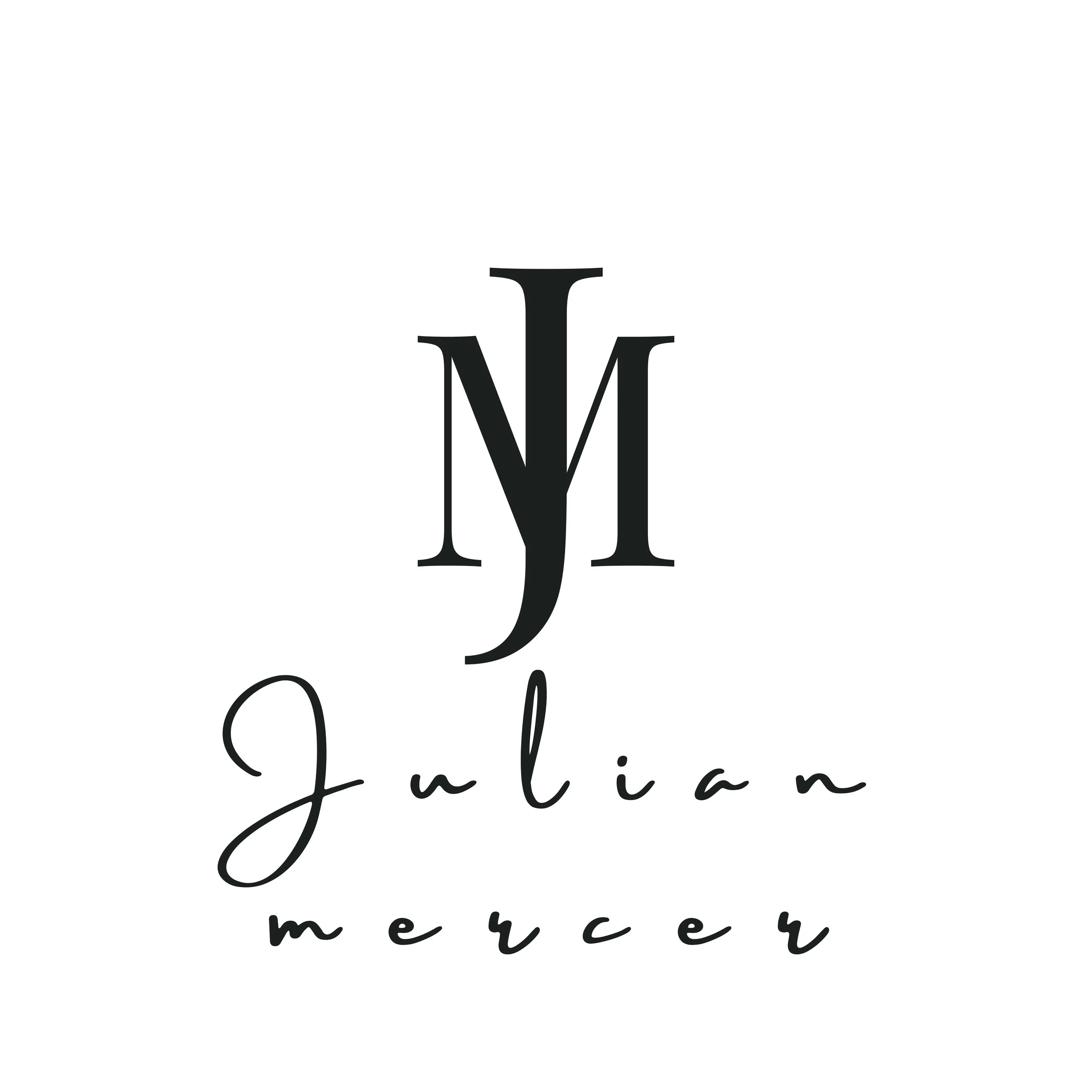 Logo with intertwined initials 'J' and 'M' above the words 'Julian Mercer' in handwritten font.