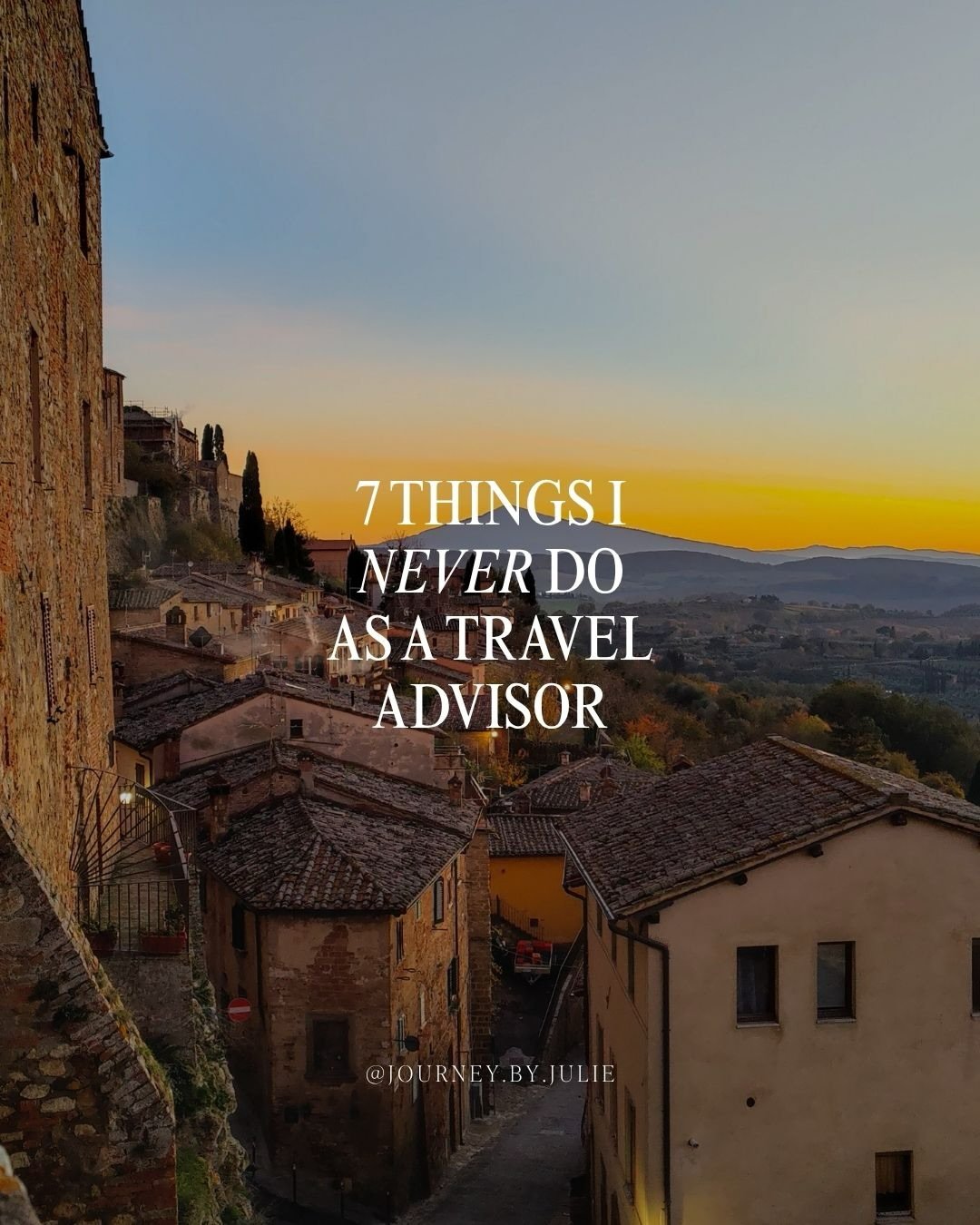 Everyone has their opinions, and after working in this industry for as long as I have, I&rsquo;ve learned so much! 

One thing I&rsquo;ve realized is that there are certain things I won&rsquo;t do. What are some things you never do as a travel adviso