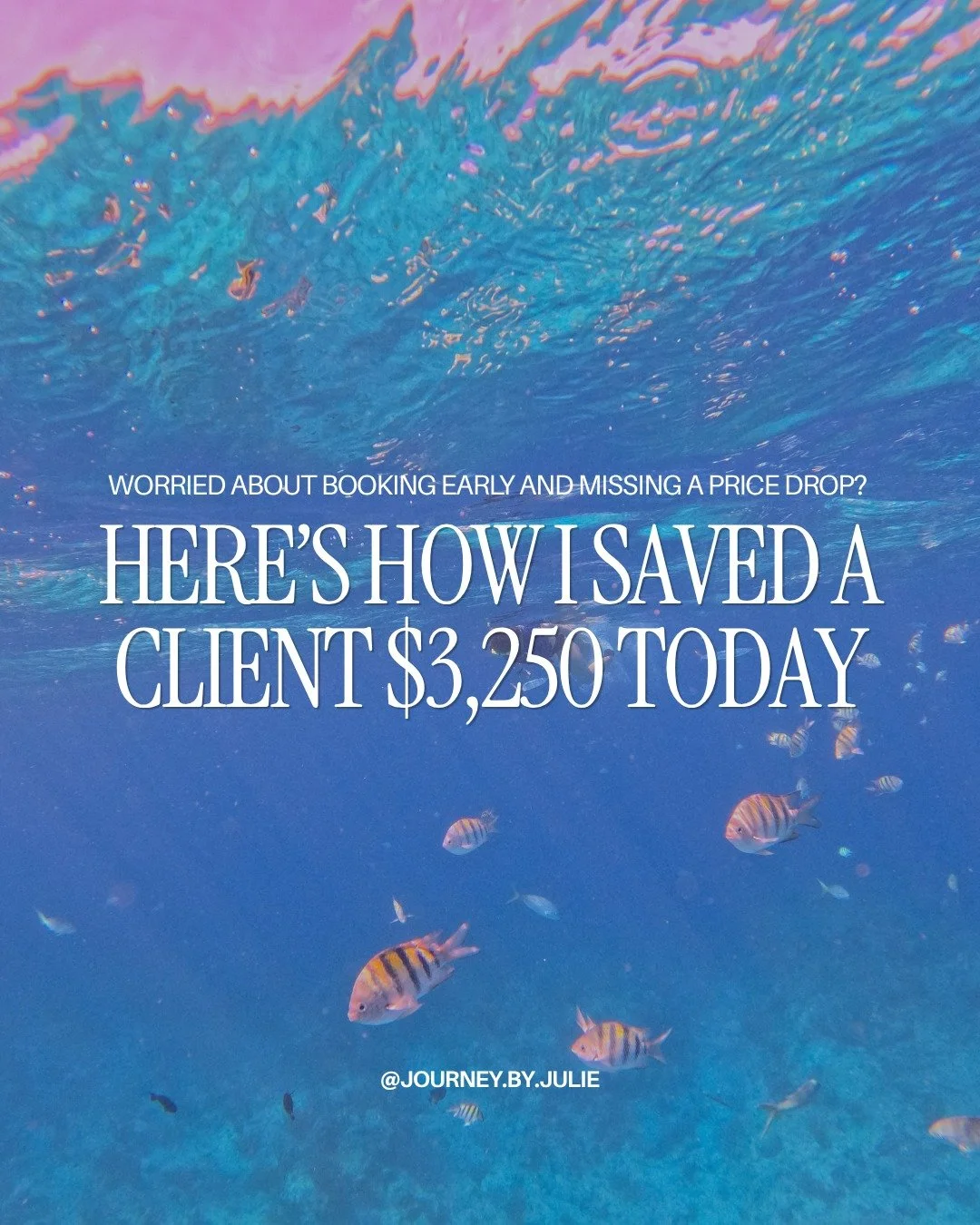 Worried about booking your trip too far in advance and missing out on a better deal?

That&rsquo;s exactly why I automatically track rates for my clients after booking. If a resort drops its pricing during the refundable window, I rebook it at the lo