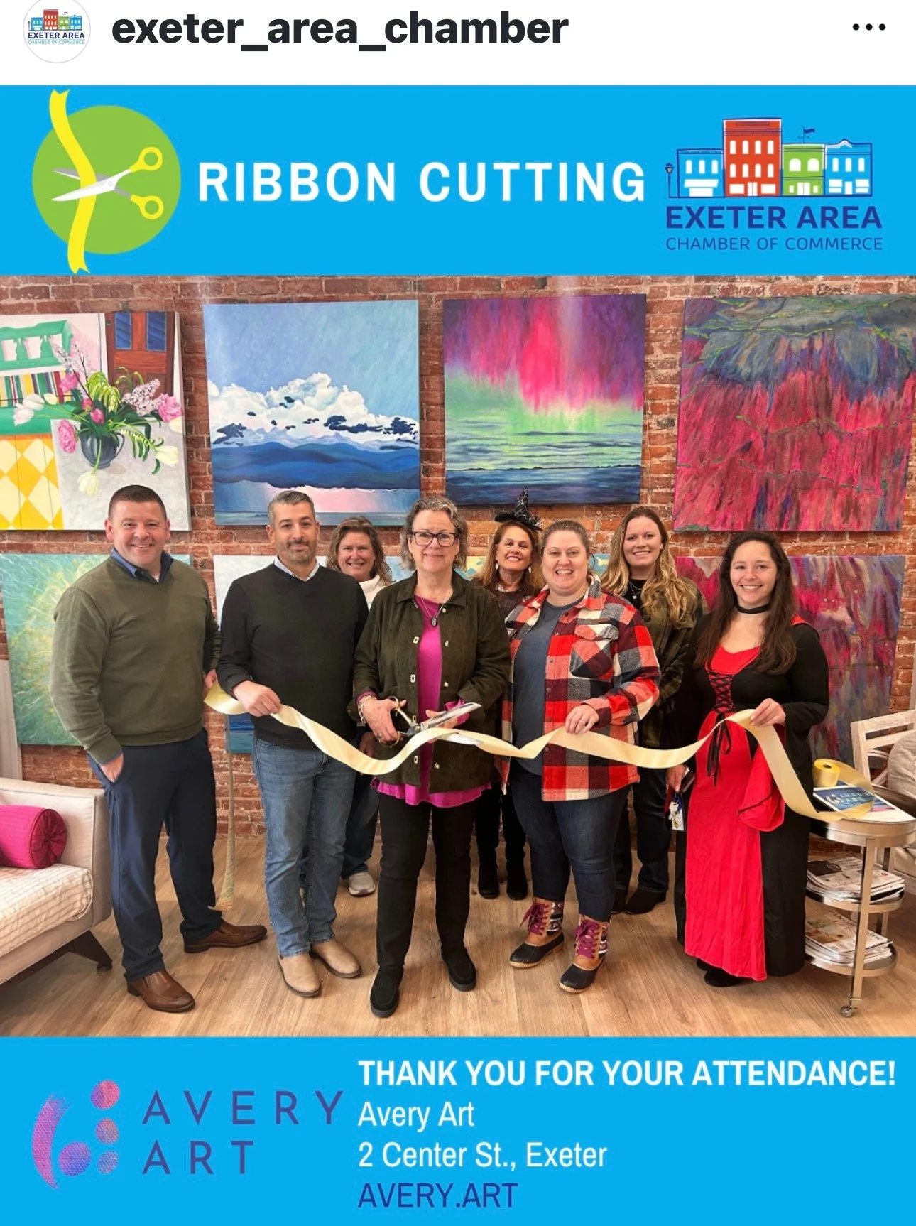 ✨ Thank you to the Exeter Area Chamber of Commerce for helping me officially launch Avery Art with a ribbon cutting!

Somehow that moment made it all feel real &mdash; and I&rsquo;m so grateful to everyone who showed up to celebrate, support, and sha
