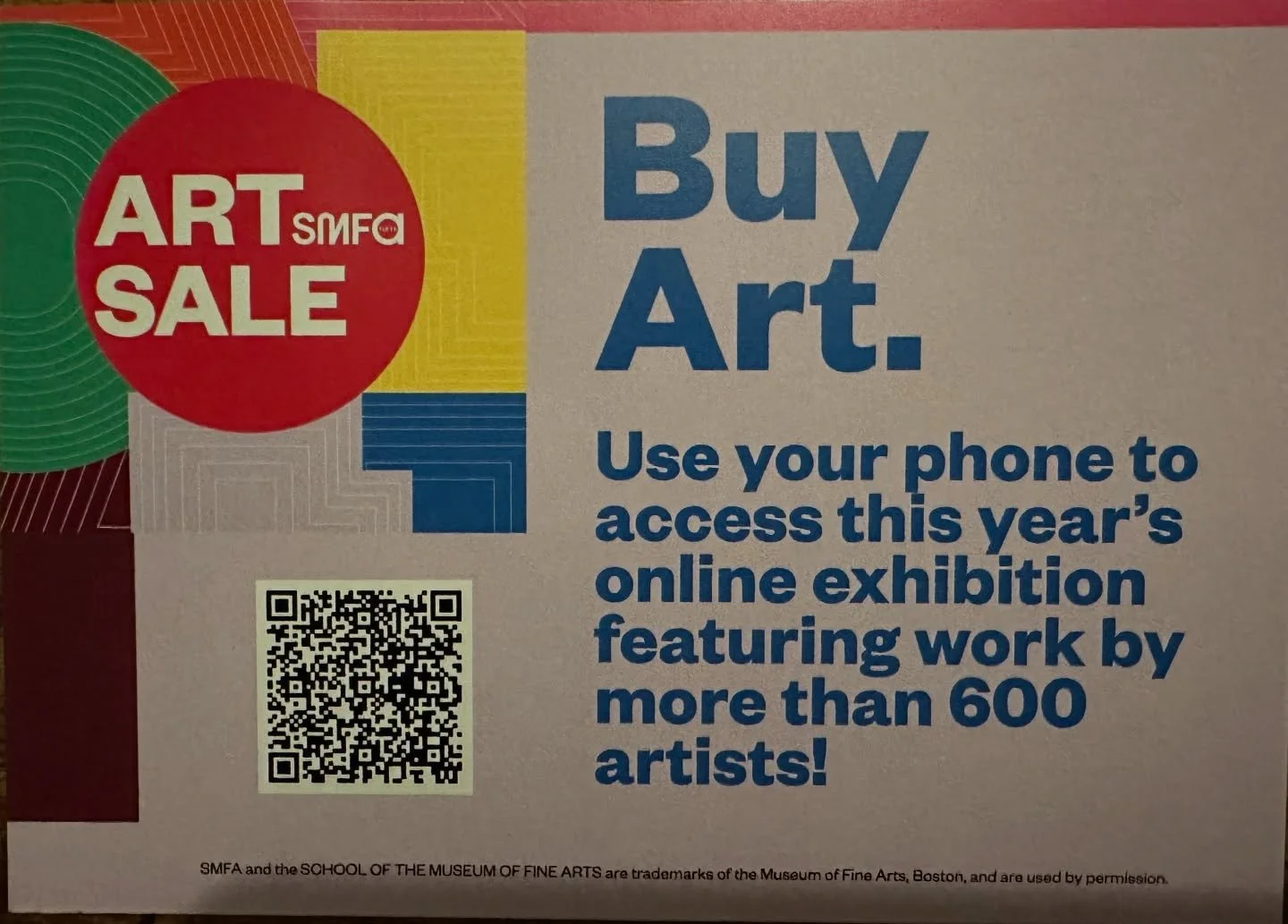 Last night we went to the SMFA Preview/Sale (School at Museum of Fine Arts / Tufts) in Boston. We missed it last year, but I love to go, &amp; always find a lot of interesting works.  This was the end of the evening when they were coaxing people out.