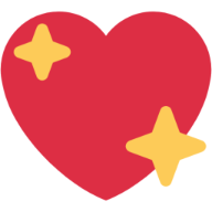 Red heart with golden stars around it