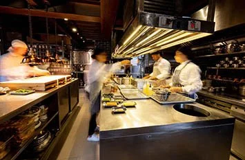 Busy restaurant kitchen