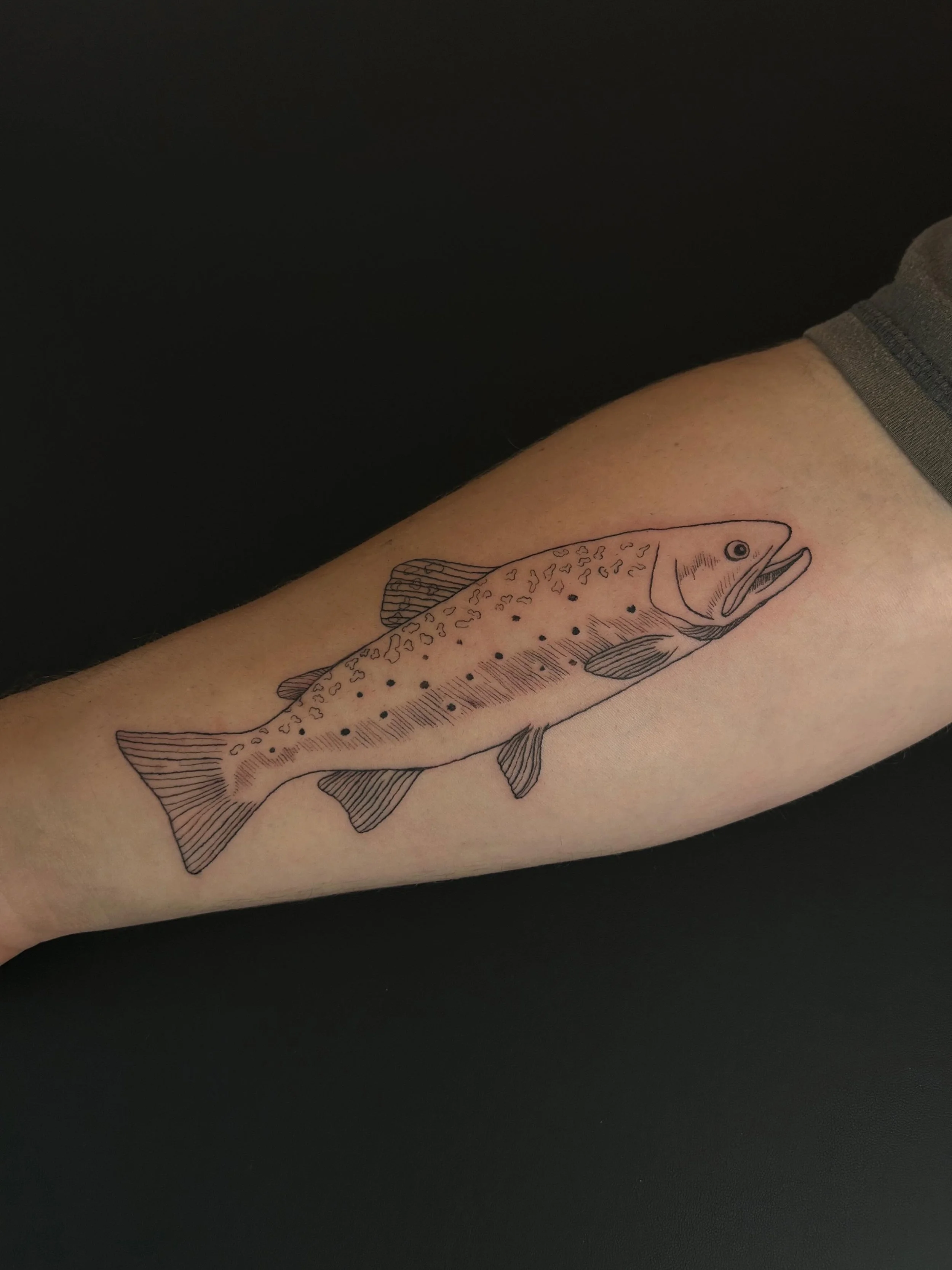 super fun &amp; cute brook trout for Travis! booking for July! DM me to share your ideas! ✨