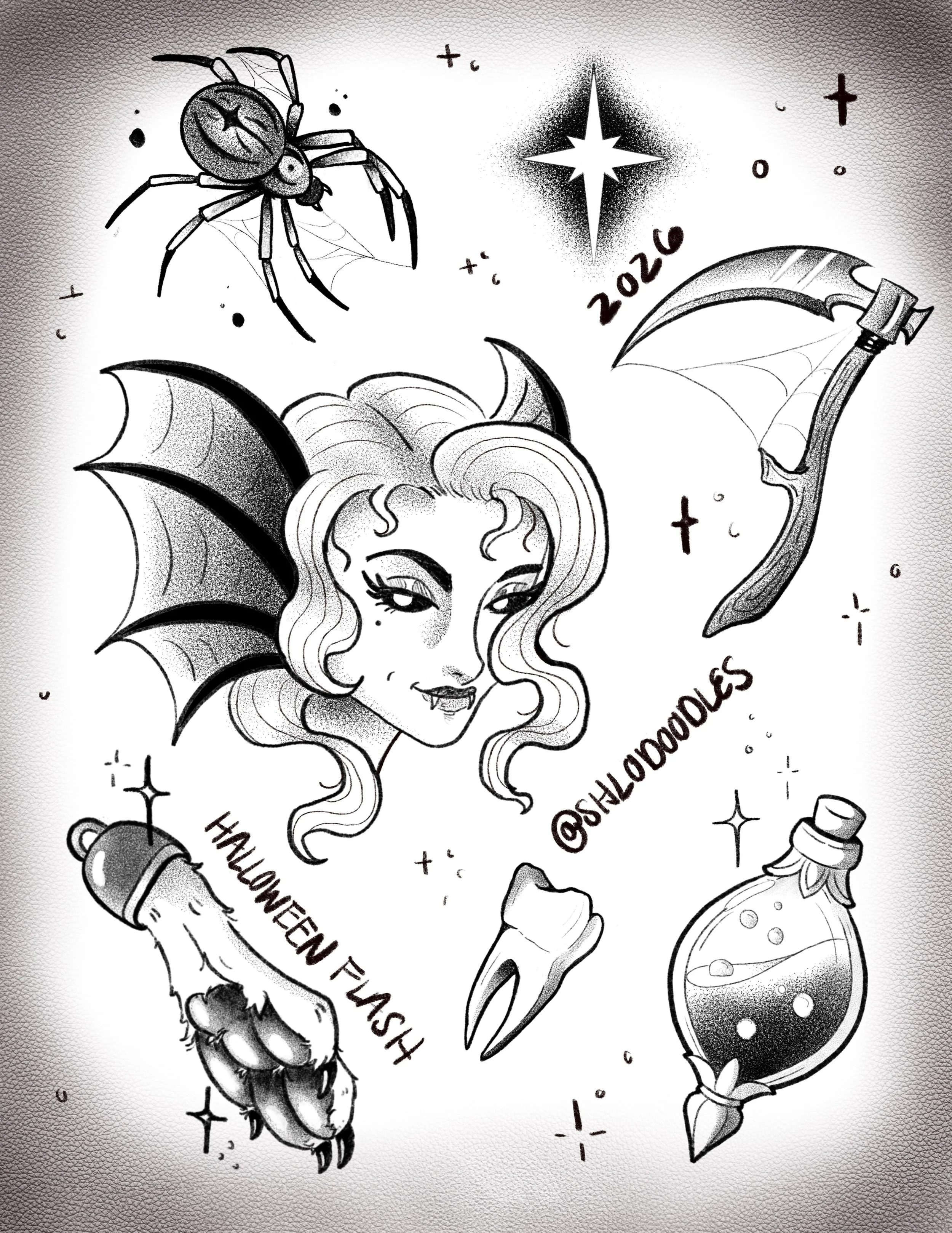 🖤HALLOWEEN FLASH!🖤 
$50-$200
Pokemon will be $125-$150 
Prices will be posted day of up at the shop! 
Cannot wait to see you all! 
It&rsquo;s my favorite time of year and being able to do flash days like this make my heart so happy! 
Come on out, w