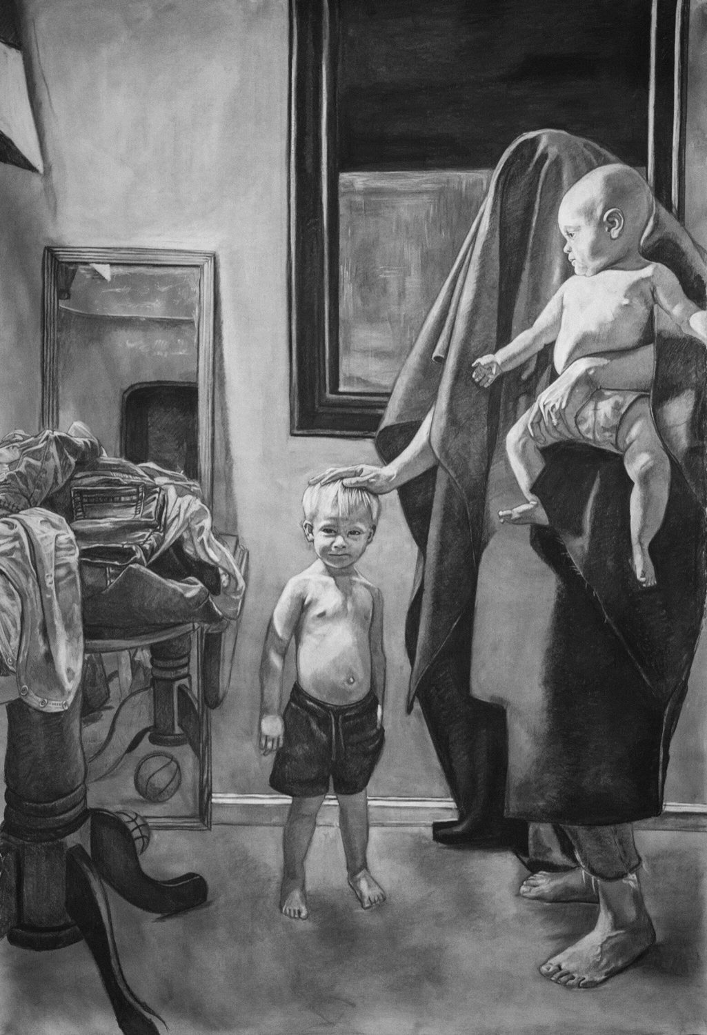 Three charcoal drawings from Emily Mayo.