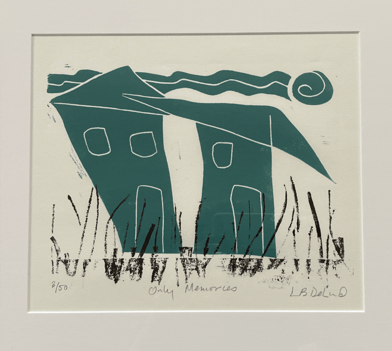 A series of linocut prints from Laura B. DeLind