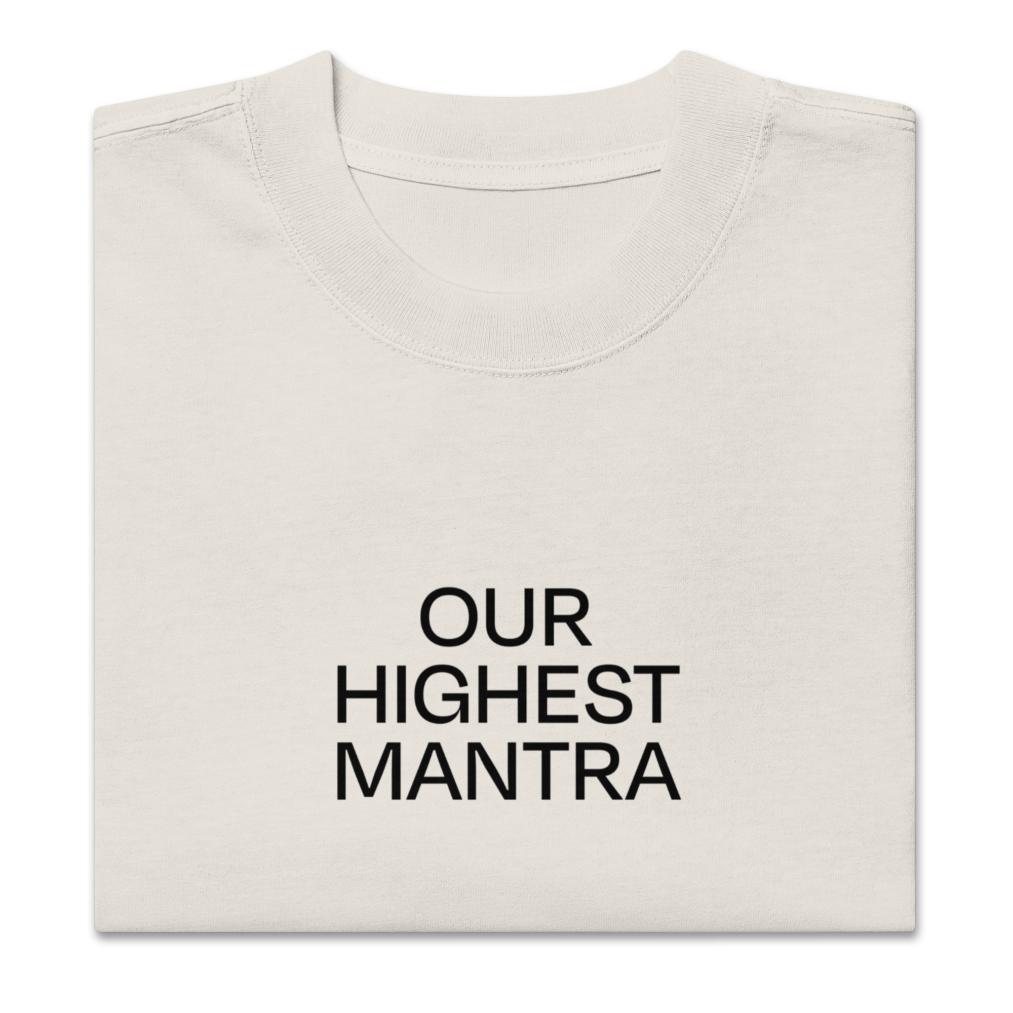 OHM Text Stack Oversized T-Shirt — Faded Bone