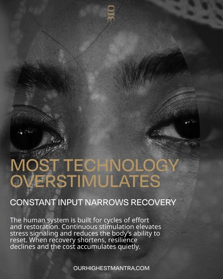 We are living inside an environment that is shaping us in real time.

Every scroll, every notification, every hour of exposure becomes part of how we think, feel, and recover. Most people try to solve exhaustion with more discipline. Few realize the 