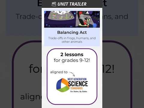 "Balancing Act" Unit Trailer: Free lessons about tradeoffs in life #bioacoustics