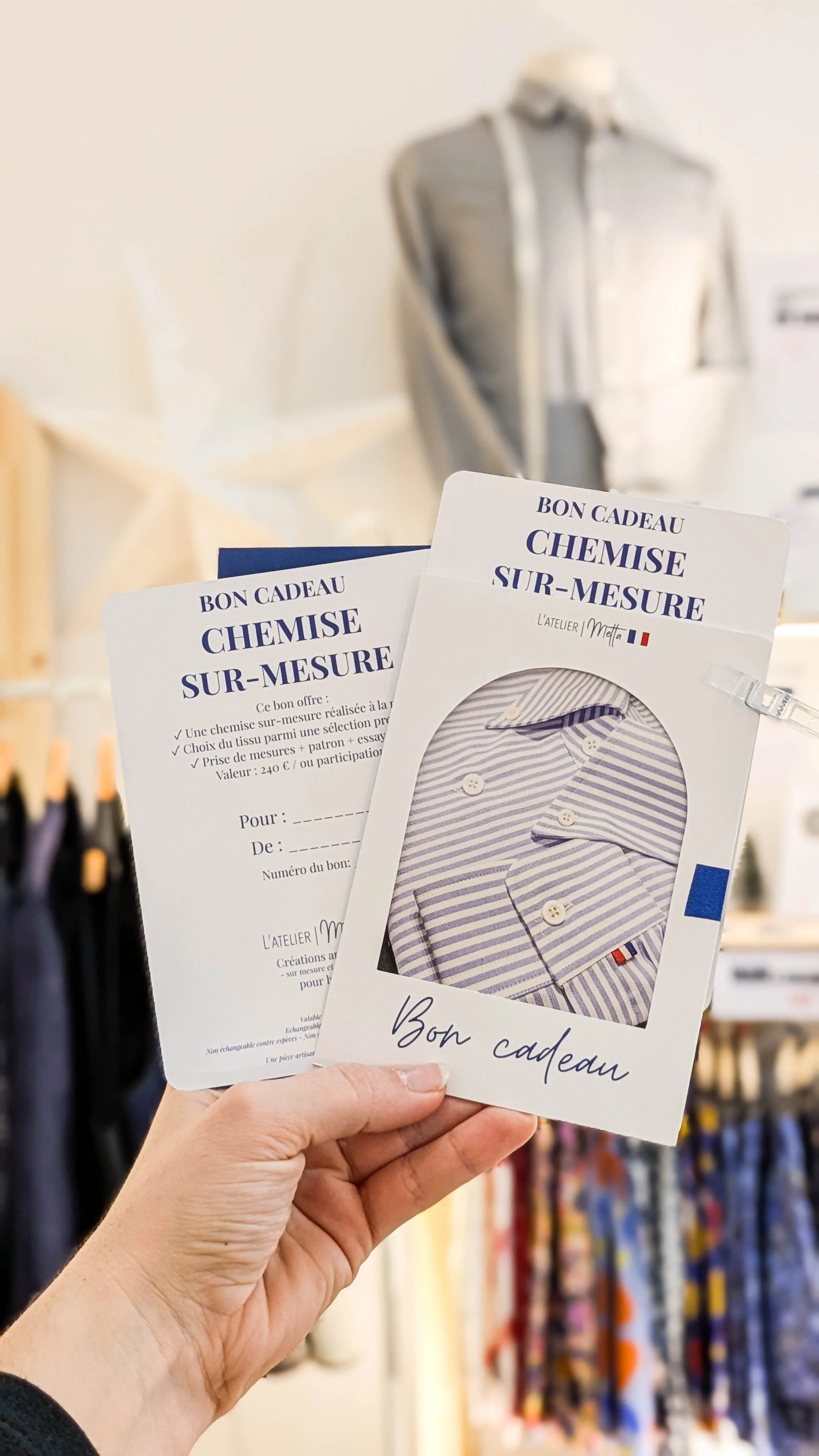 Carte cadeau chemise sur-mesure | Atelier Metta – Artisan tailleur à Aniane