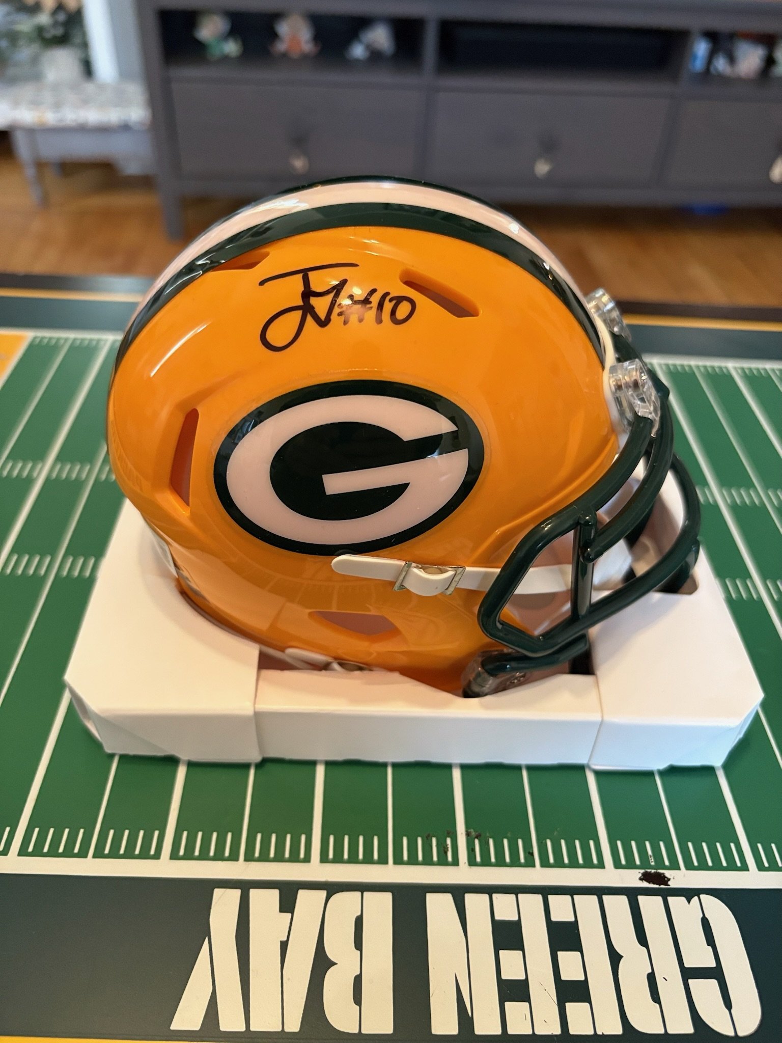 Jordan Love - Signed Home Mini Helmet