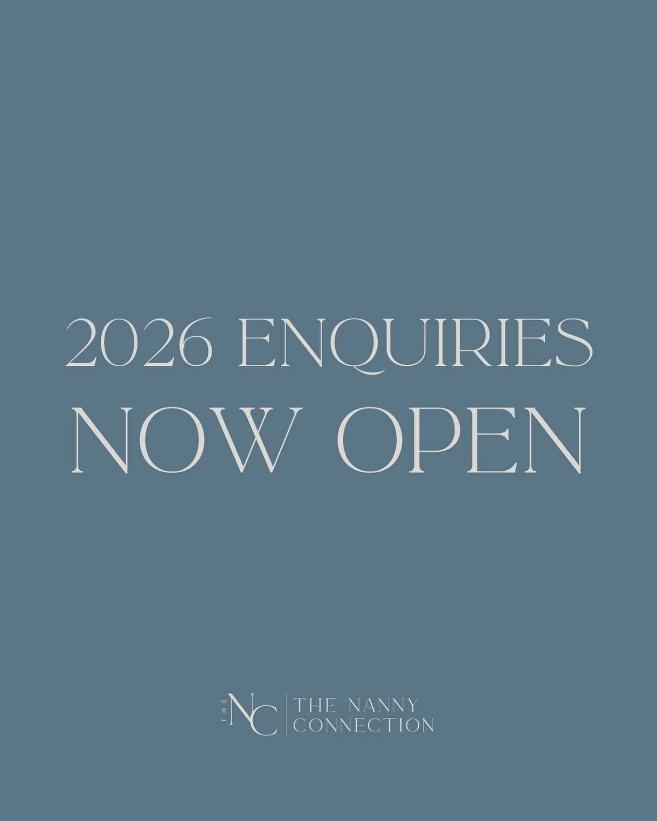 📅 2026 Enquiries Now Open!

Are you a nanny looking for a new role next year, or a family planning to welcome a nanny into your home? It&rsquo;s never too early to start your search! ❤️

Our 2026 placement enquiries are officially open &mdash; start