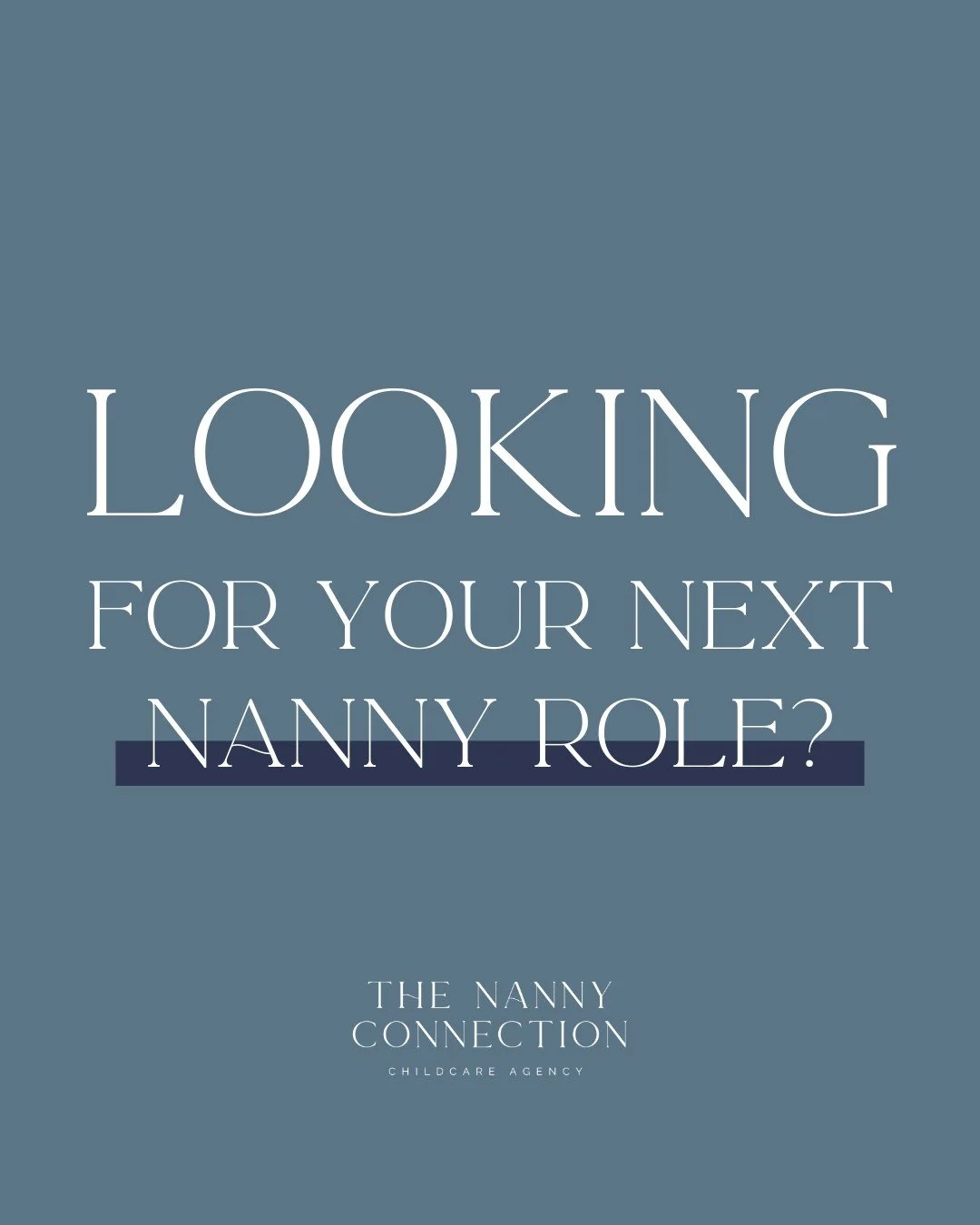 Looking for your next nanny role? We&rsquo;ll help you find the right match.�❤️

At The Nanny Connection, we understand how important it is to find the right fit, not just any role.

From the moment you join our agency, we take the time to understand