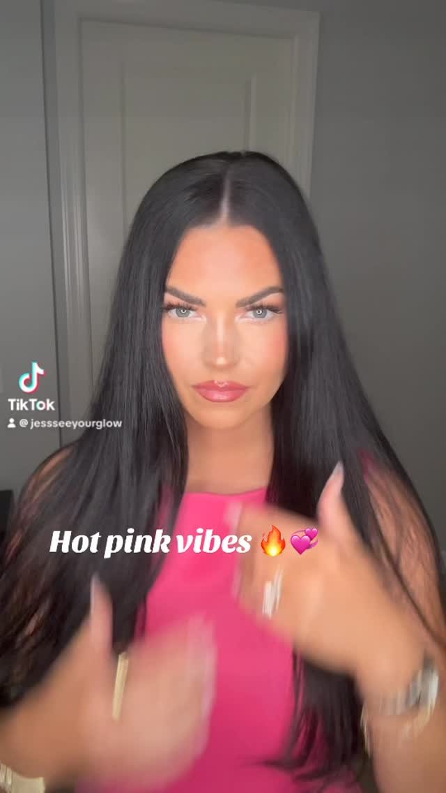 Hot pink vibes 🔥 glowing cheeks, glowing energy. 💖
#glowup #pinkdress #fyp