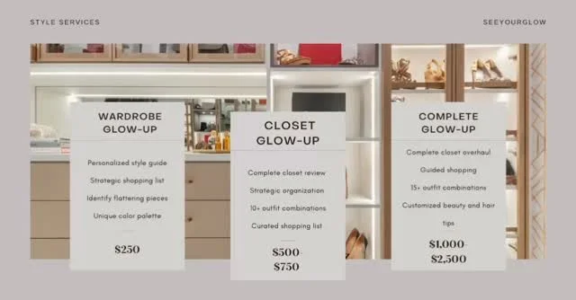 ✨Ready to transform your style? I offer 3 game-changing services to help you glow everyday. See which one is perfect for you. Details on my website. Link in bio 👆