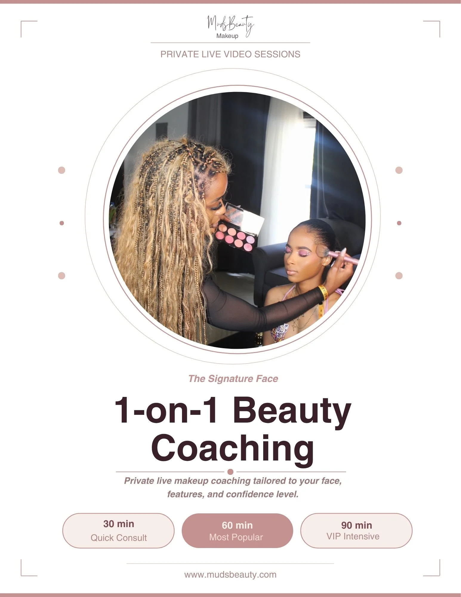 The Signature Face: 1-on-1 Virtual Beauty Session (Private Makeup Coaching)