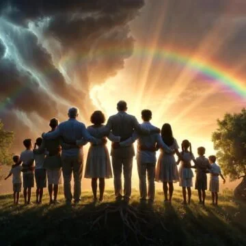 Close family together, showing the strength of family bonds