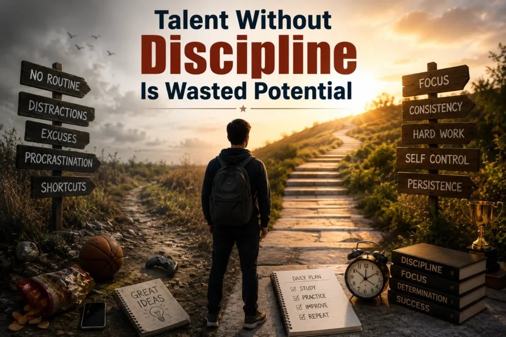 Talented child practicing with discipline and hard work