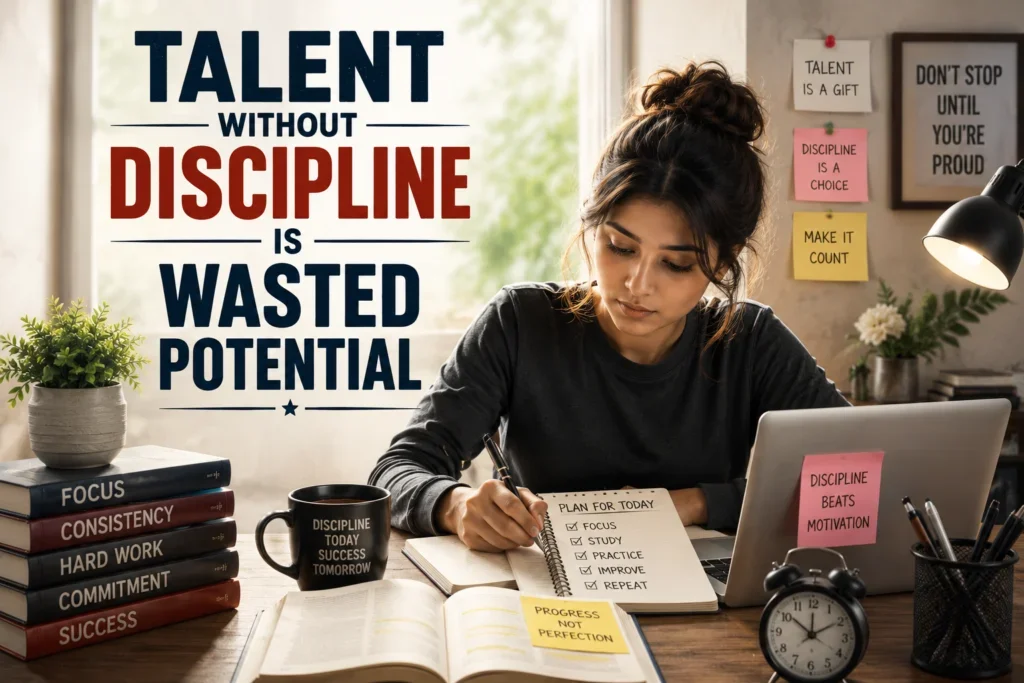 Child practicing daily to turn talent into skill
