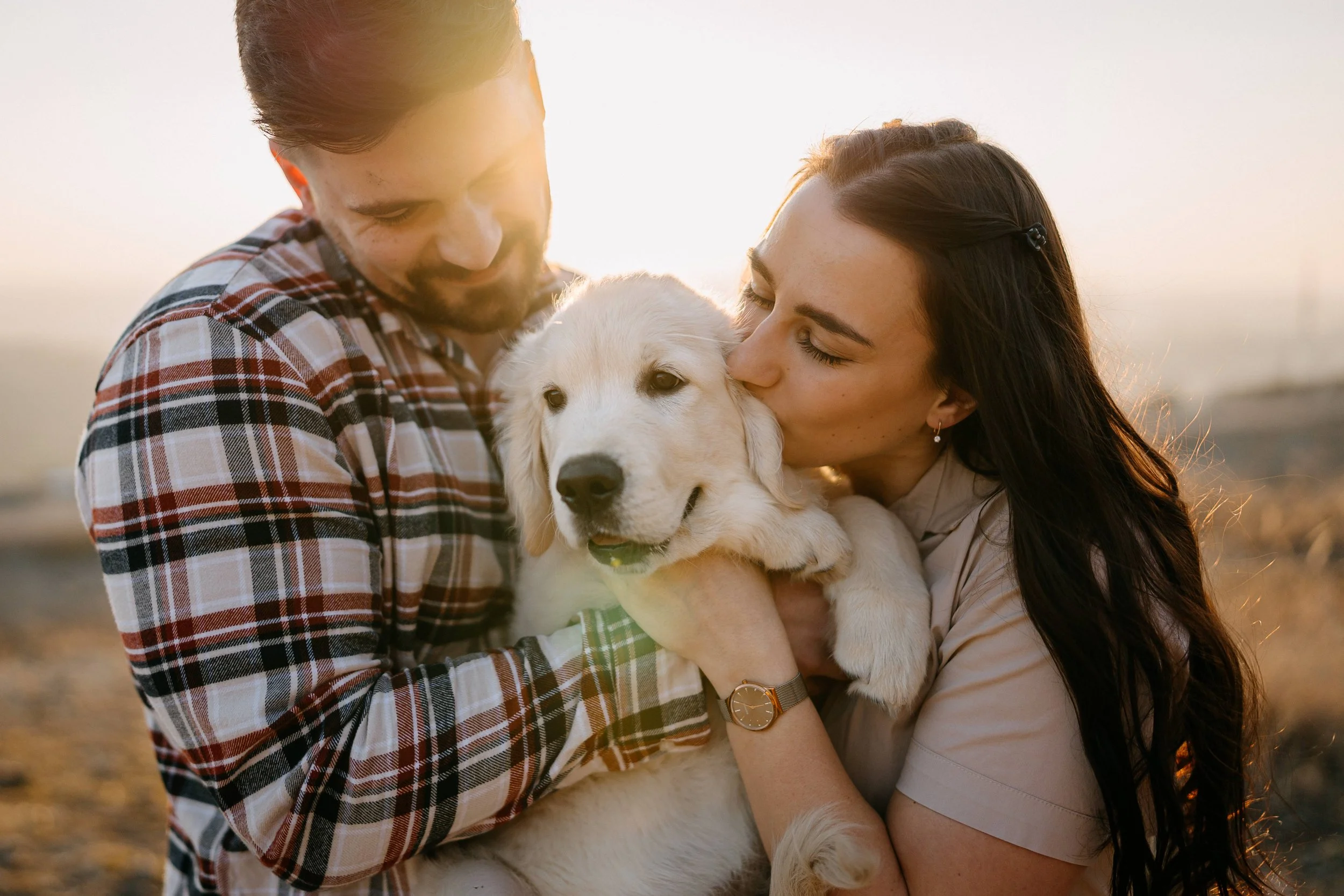 Párové focení s pejskem v Brně na Hádech