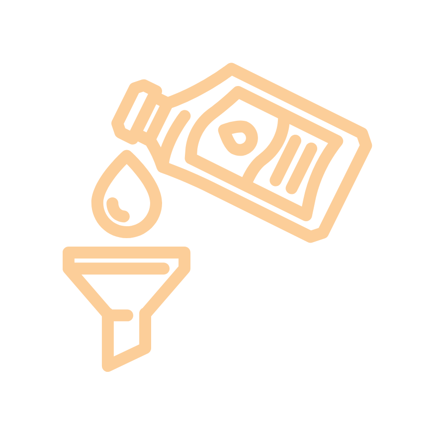 Line drawing of a bottle of alcohol pouring into a cocktail glass.