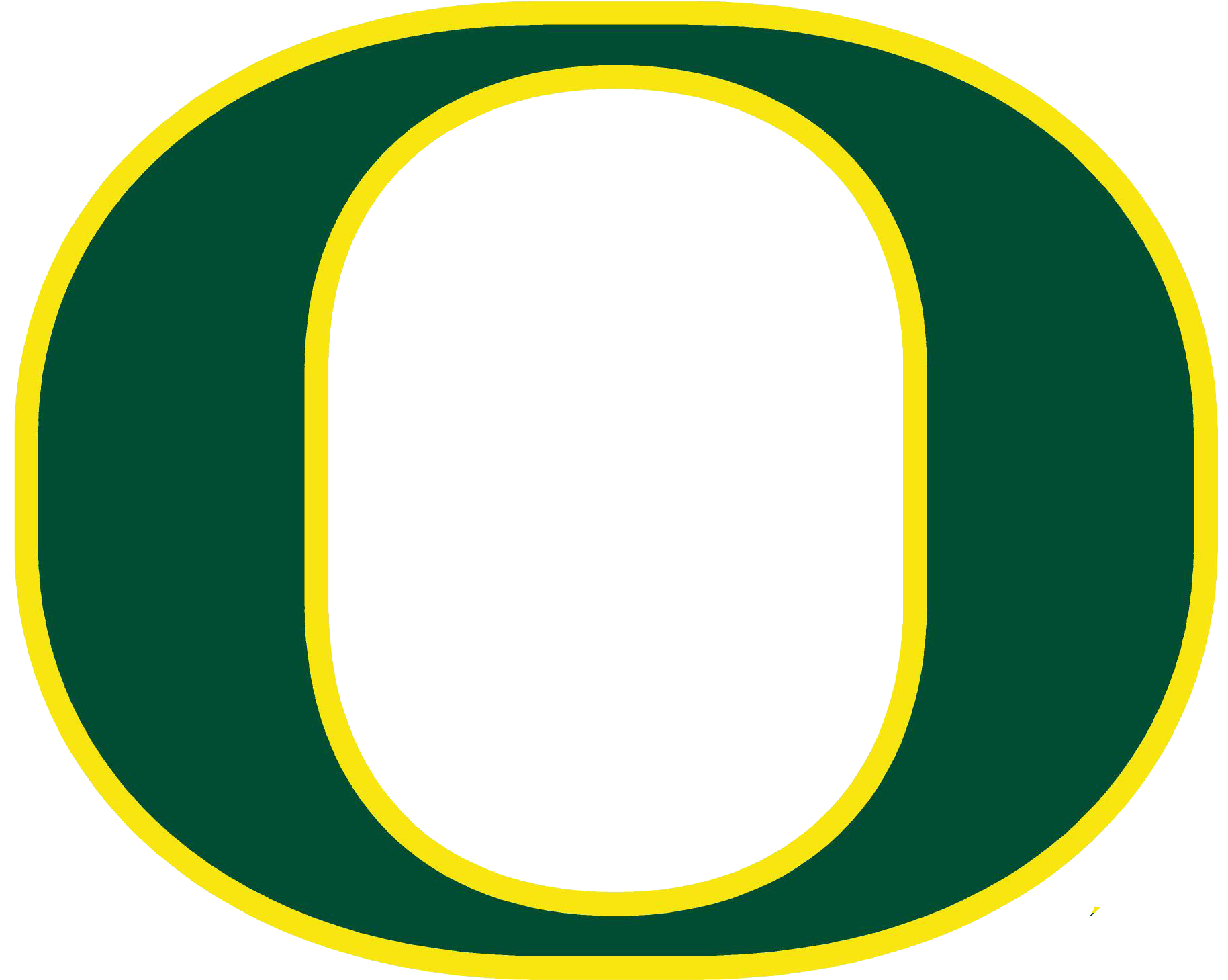 A large green letter 'O' with a yellow outline, representing the logo of the Green Bay Packers football team.