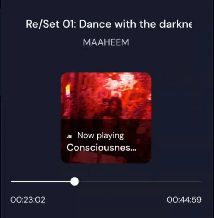 Re/Set 01: Dance with the darkness
A techno journey into the underworld. (Link in bio) 

This mix is intended as a sonic portal that feels like retrieving lost parts of your soul from the fieriest pits of hell. It has been reiki'd to grant safe passa