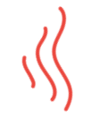 Red wavy lines representing steam or heat.