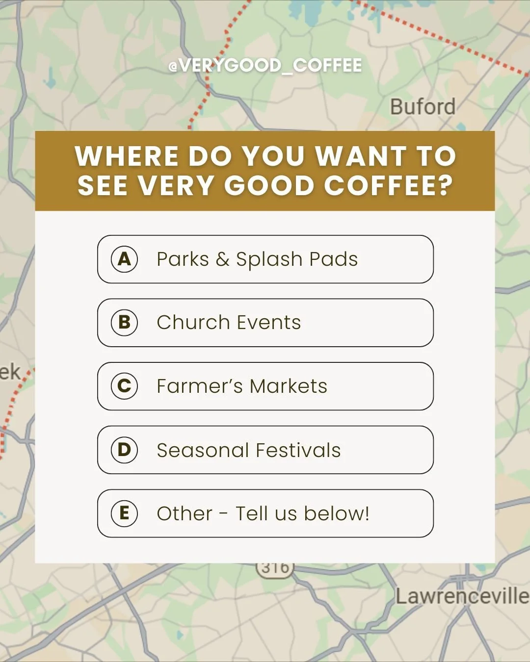 We specialize in high-quality coffee catering for all kinds of events, from weddings to corporate meetings to neighborhood pop-ups. 

Tell us: Which park, office complex, or subdivision needs a serious dose of Very Good Coffee magic?📍🚐 

Ready to b