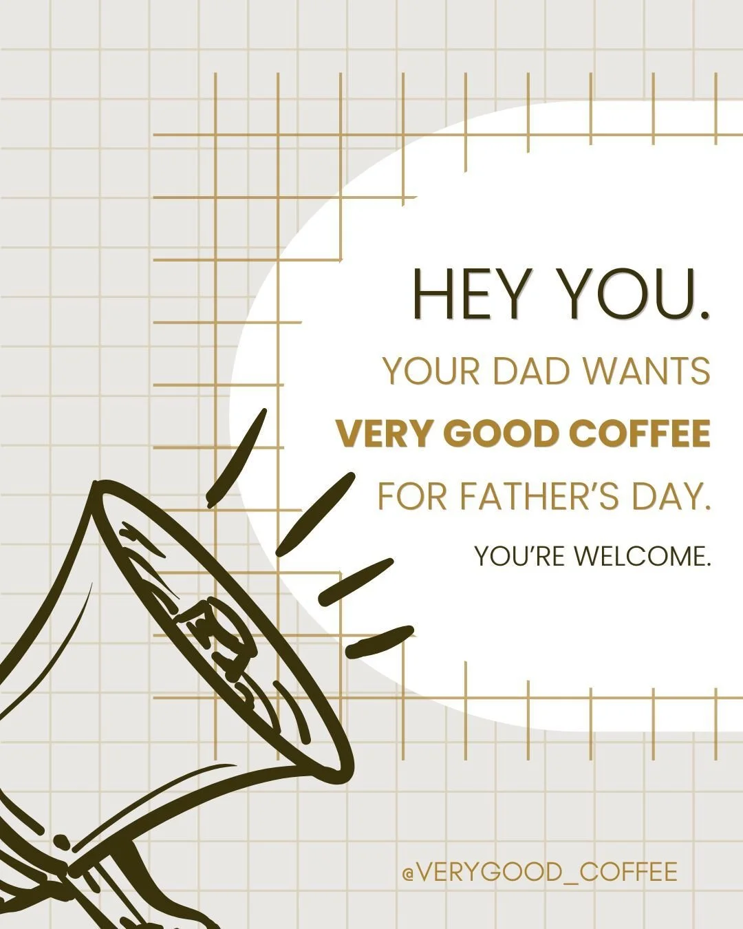 He&rsquo;s officially over the "World's Best Dad" socks and the multi-tools he&rsquo;ll never use. 

The only thing he actually wants for Father&rsquo;s Day is for you to book Very Good Coffee for your next event so he can spend the day fee
