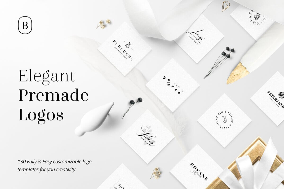 Copia de 130 Elegant Premade Logos (Bundle)
