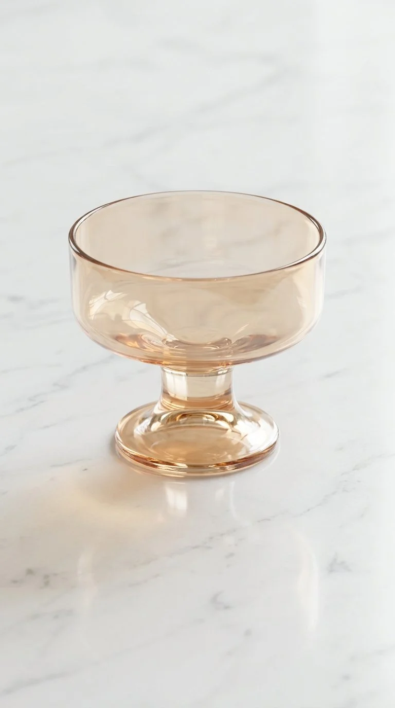 Orange Iridescent Glass Dessert Cup
