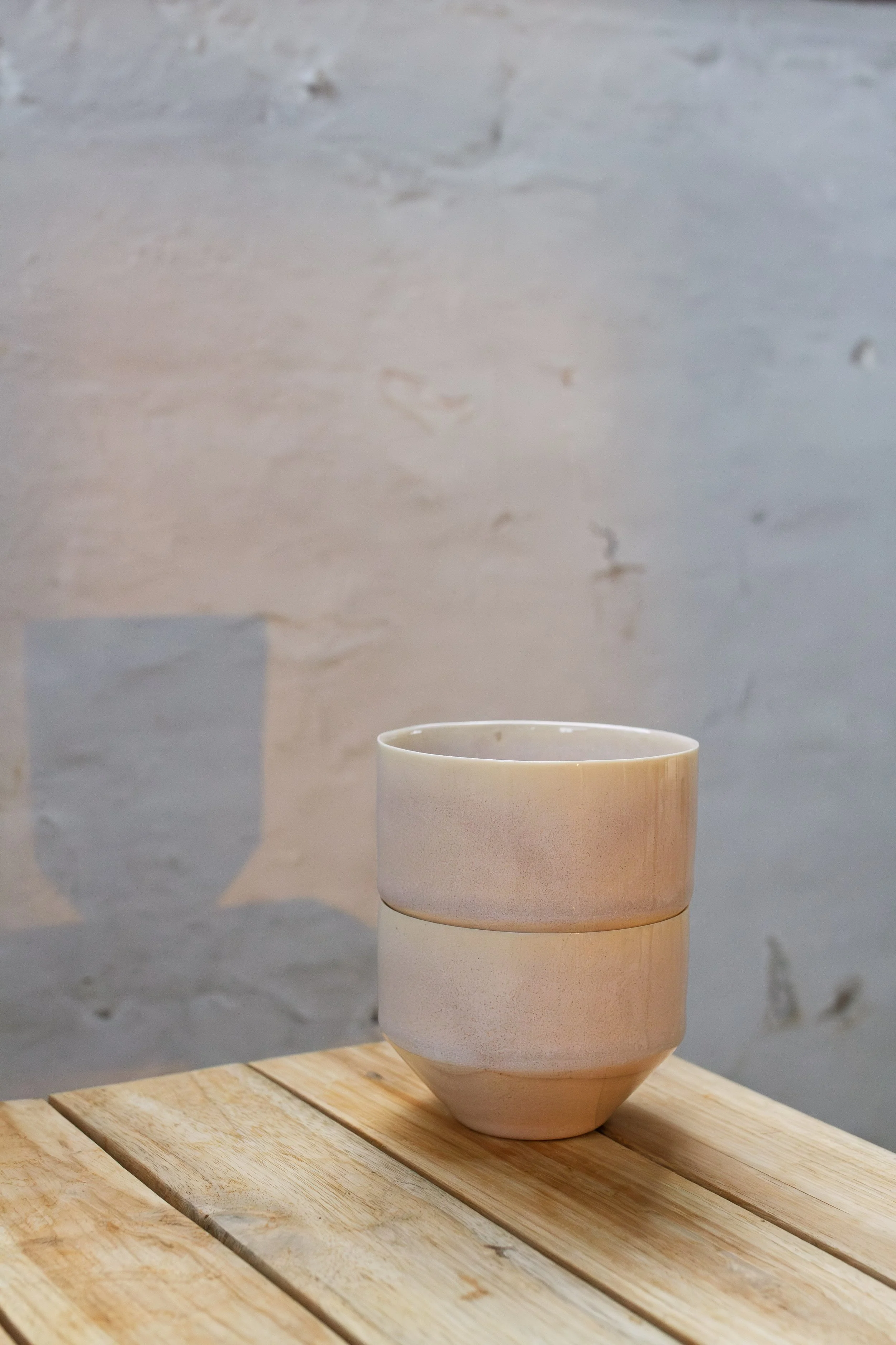 handmade porcelain stacking coffee cups