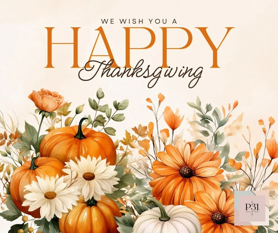As we gather together to celebrate this season of gratitude, Jeff and I want to take a moment to express our deepest thanks to each and every one of you who have been part of our journey at P31 Pilates.
To our incredible clients&mdash;thank you for y