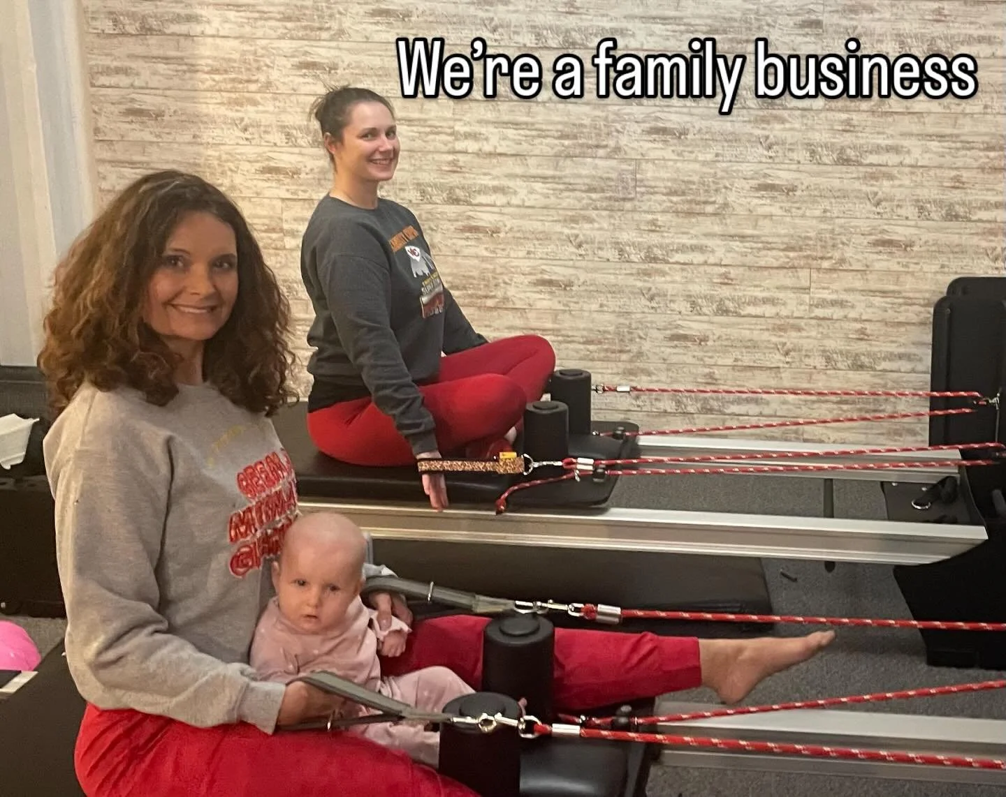 We&rsquo;re not a corporate franchise, we&rsquo;re a family business.  You&rsquo;ll see Katie and I on the reformers, my grandkids running around, my oldest son , Dr Kyle, adjusting spines, ankles, wrists and golf swings, and my husband doing jobs he