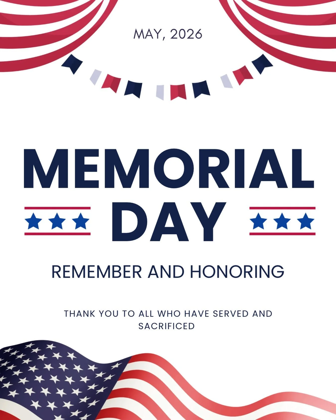 Today we remember the brave men and women who gave everything for the freedoms we often take for granted.
Their sacrifice lives on in the families they loved, the lives they protected, and the country they served.
This Memorial Day, may we pause with