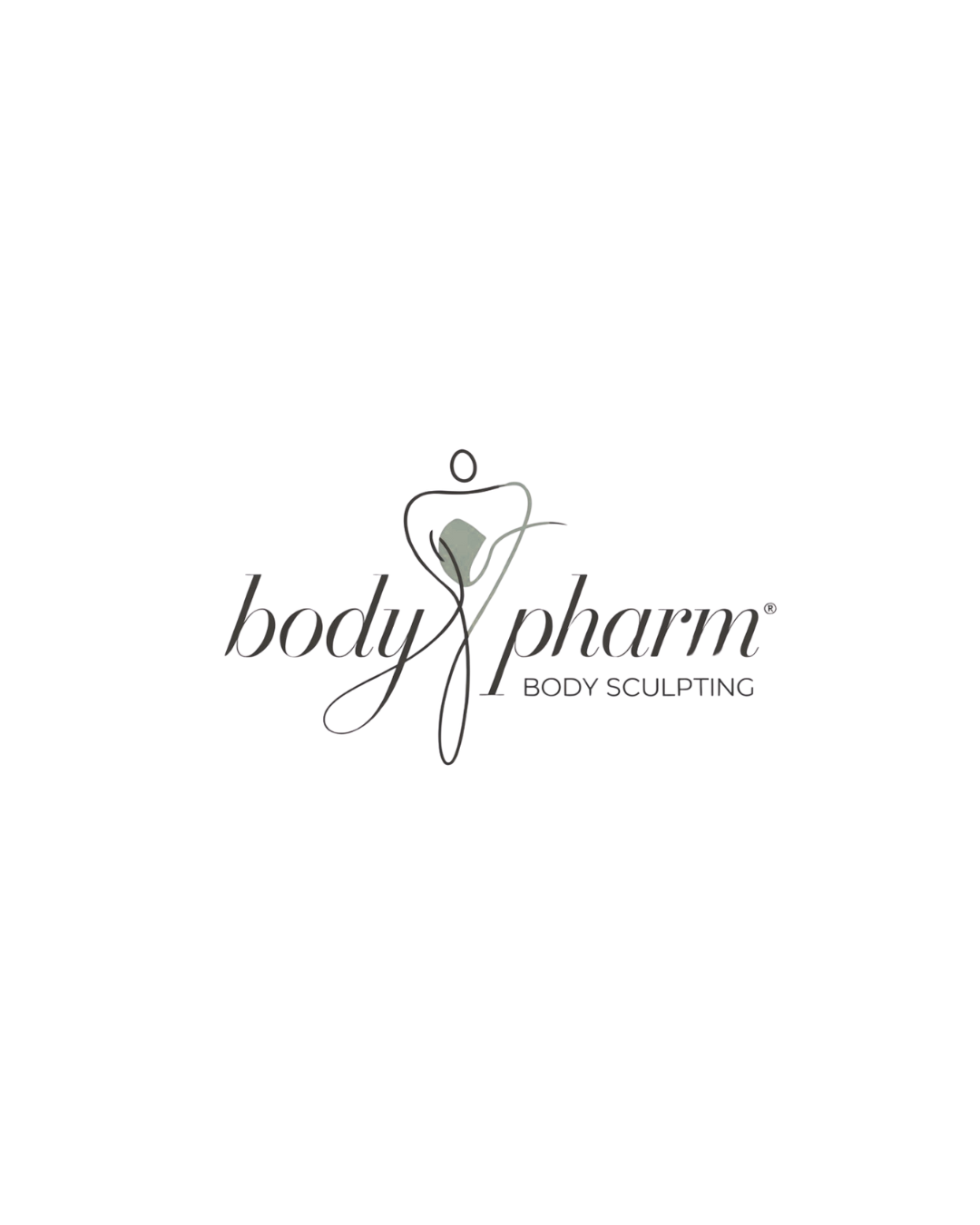 Logo for Body Pharm Body Sculpting featuring a stylized female figure incorporated into the text.