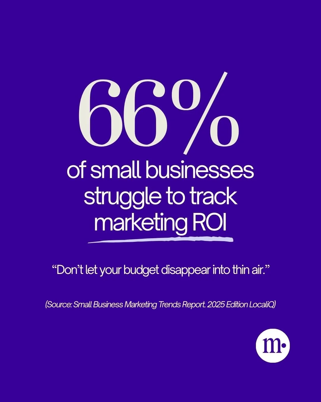 66% of small businesses struggle to track their marketing ROI.

That means most are spending money without knowing what&rsquo;s really working.

The fix? Start small:
✔️ Define your goal (sales, leads, visibility)
✔️ Track meaningful metrics
✔️ Revie