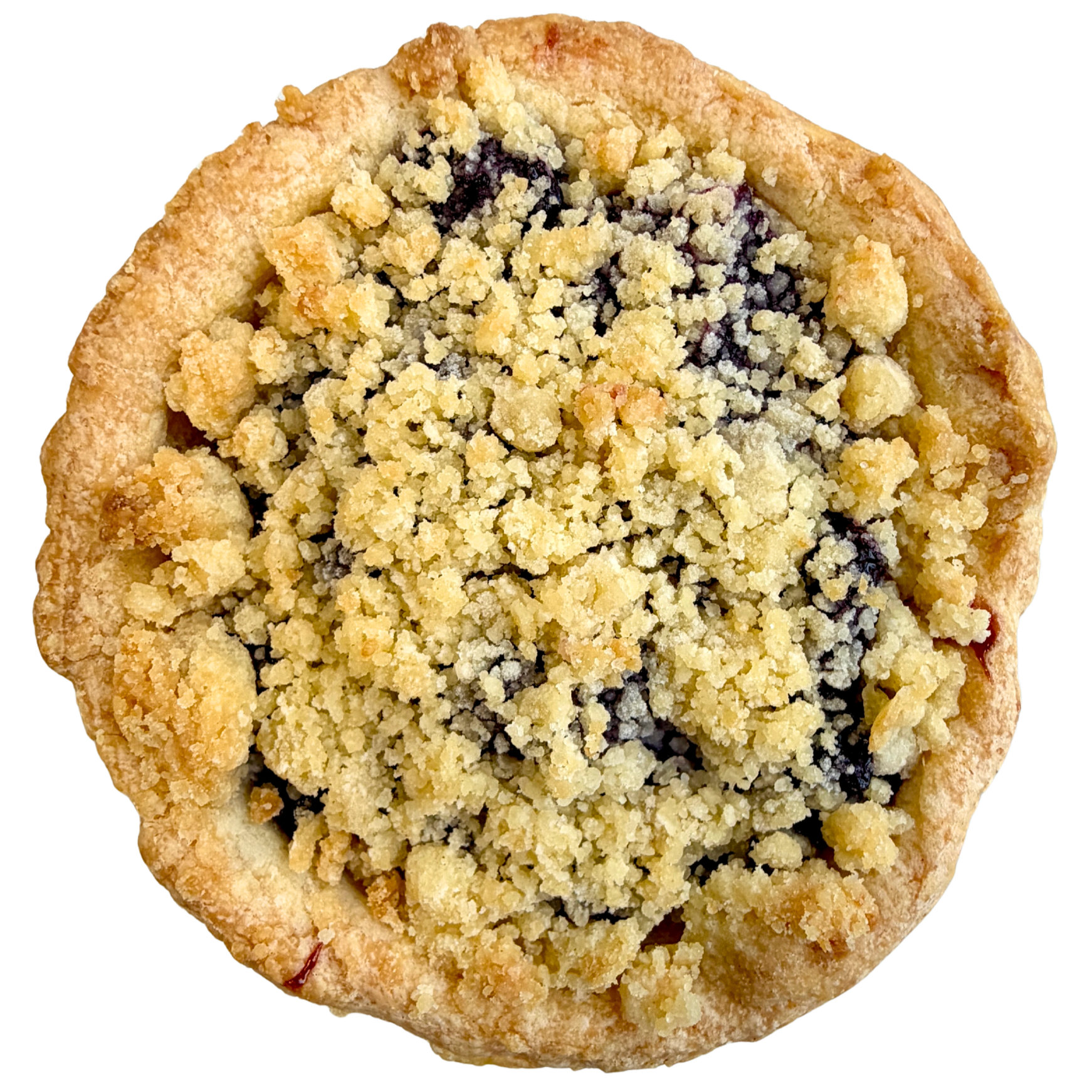 3 inch blueberry pie with crumb topping