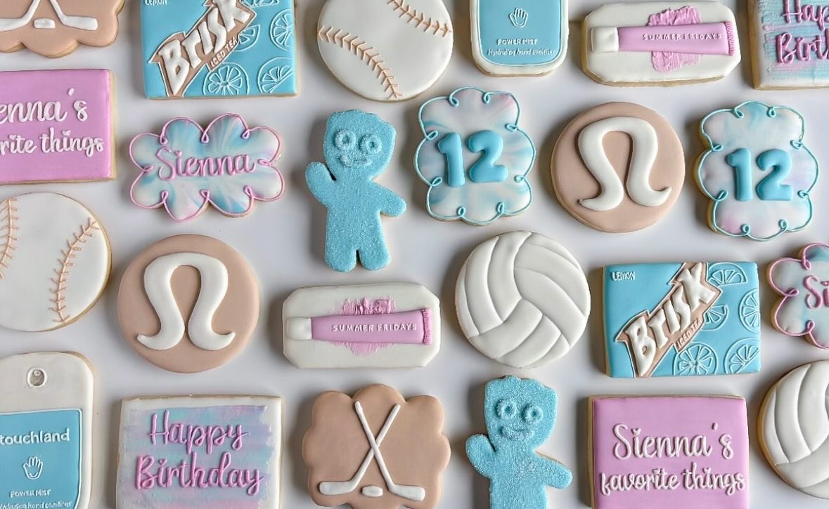 This set was such a joy to make for my cousin&rsquo;s daughter&rsquo;s birthday &mdash; packed with all her favorite things! I shipped them out for her special day, and I do offer shipping if you&rsquo;re looking to send cookies too! #okotoksbusiness
