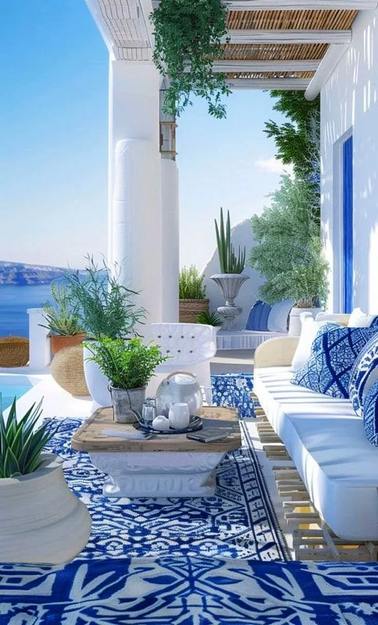 GREEK SEASIDE TERRACE DESIGN