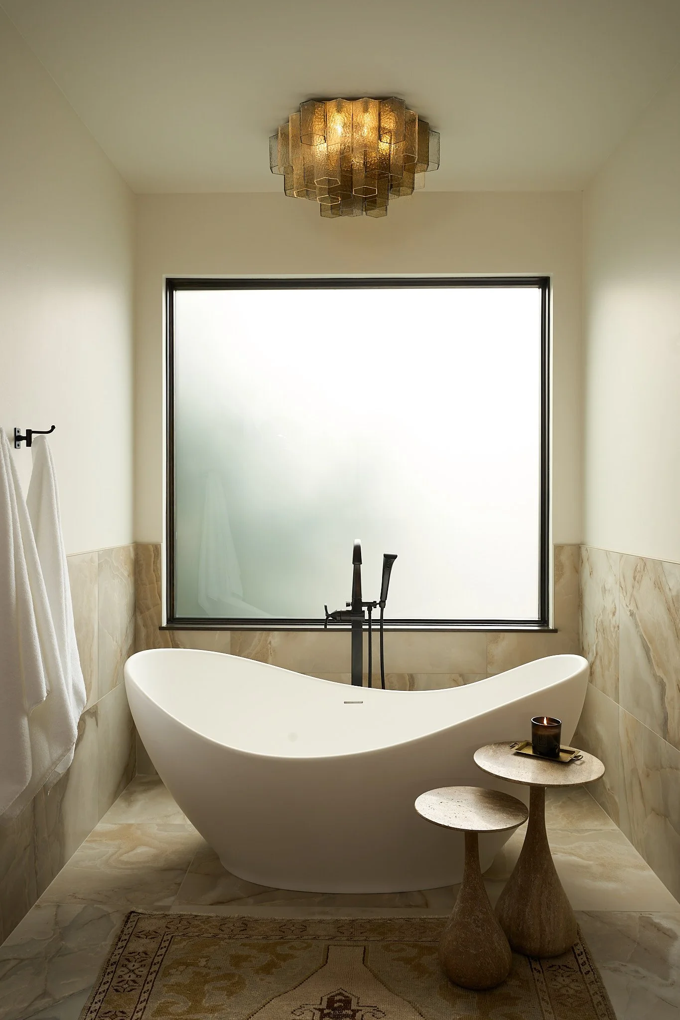 Interior photogrpahy of modern standalone tub located in Bozeman, Montana