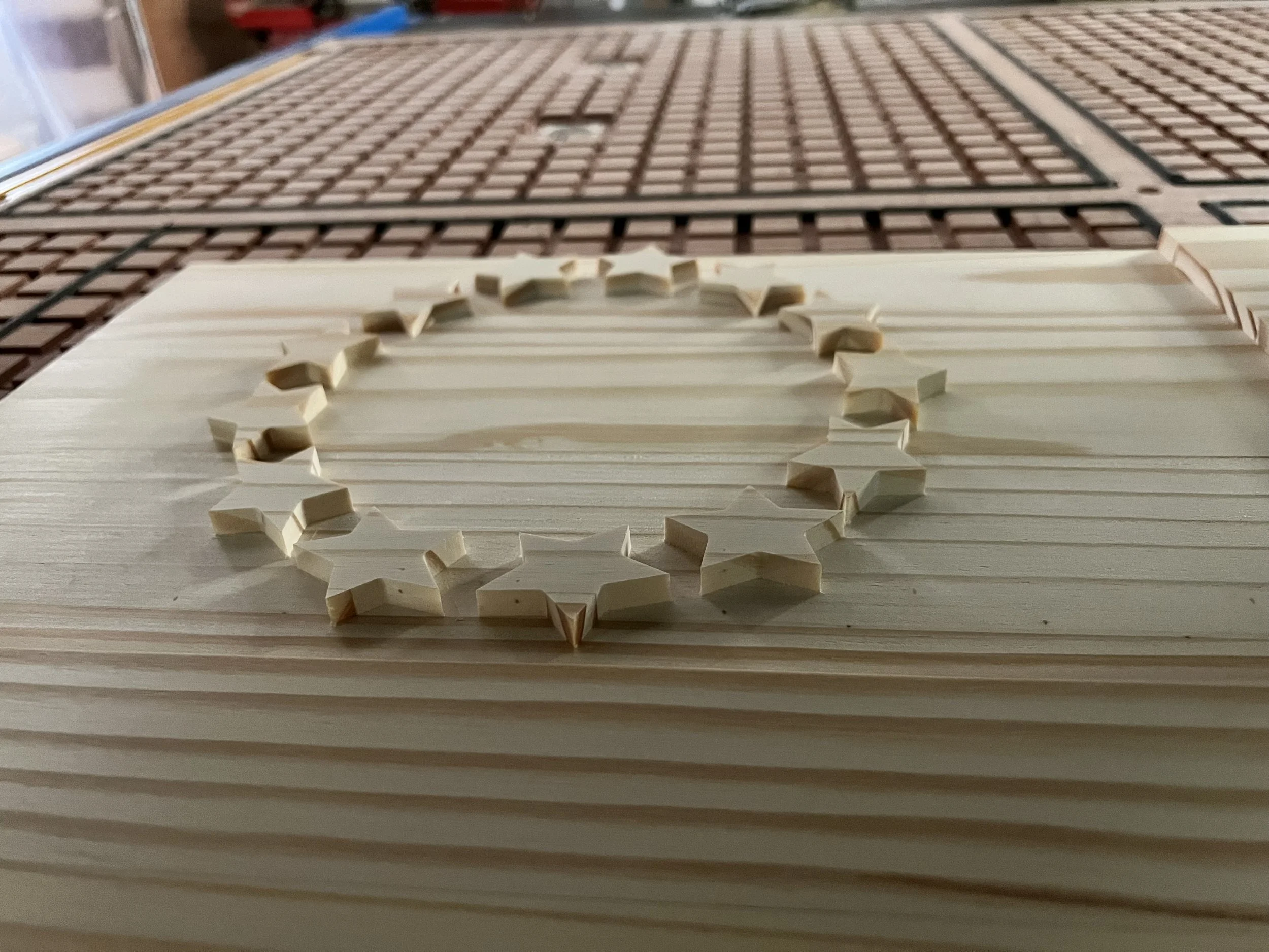 CNC process of 13 Star USA flag