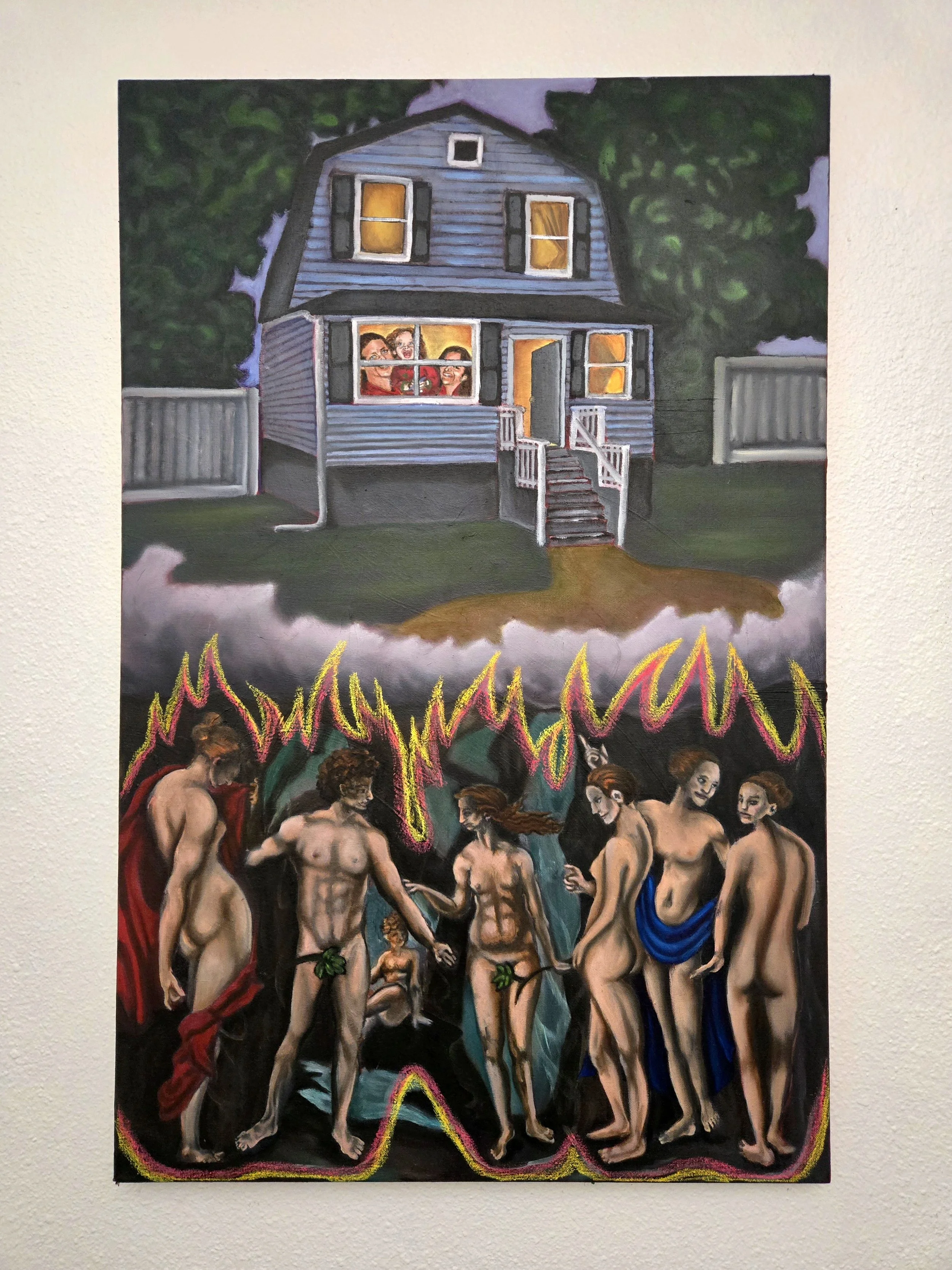 You don't have to go home, but you can't stay here, Oil on canvas, 2026