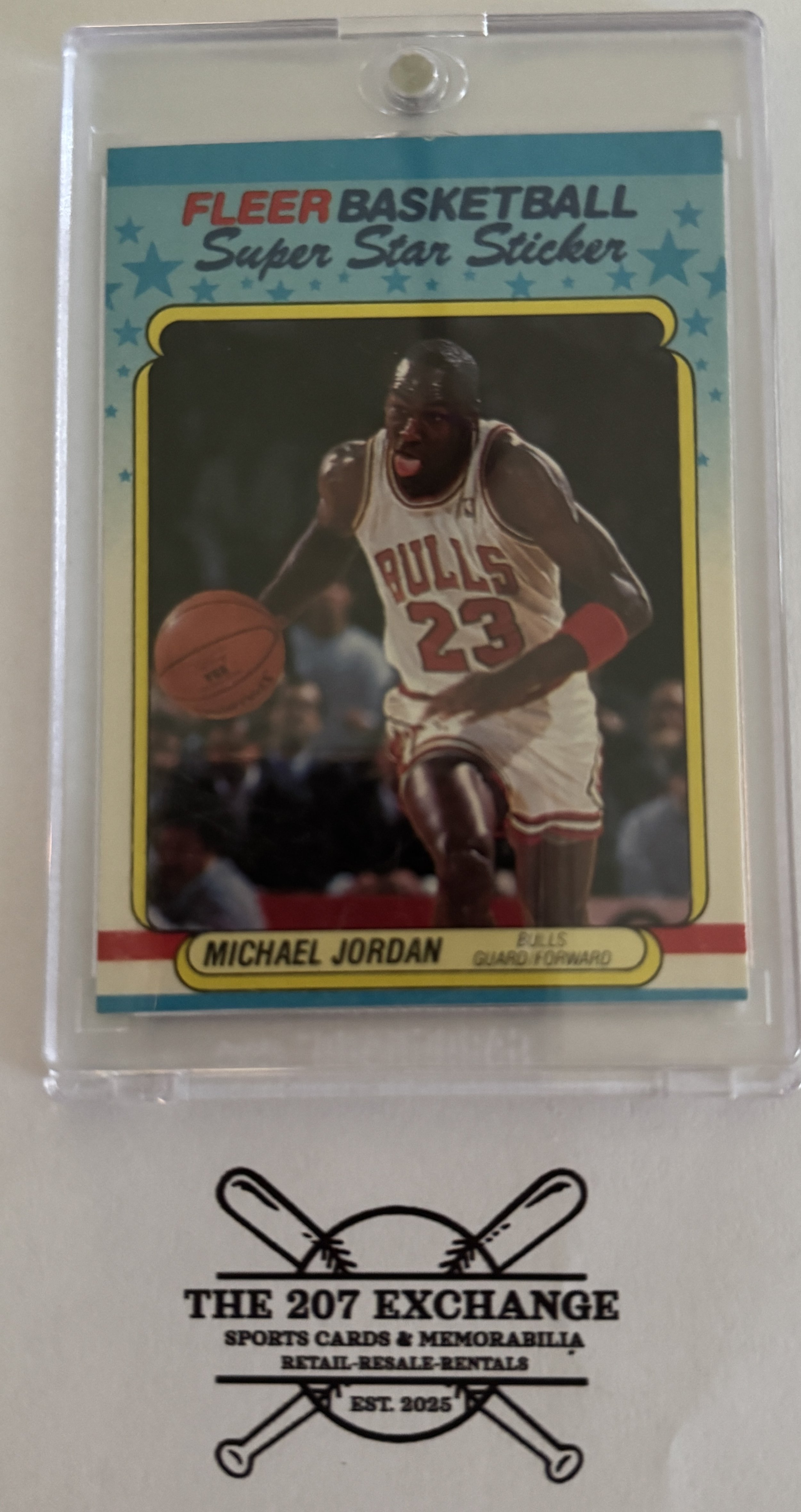 MICHAEL JORDAN, 1988 FLEER STICKER, RAW