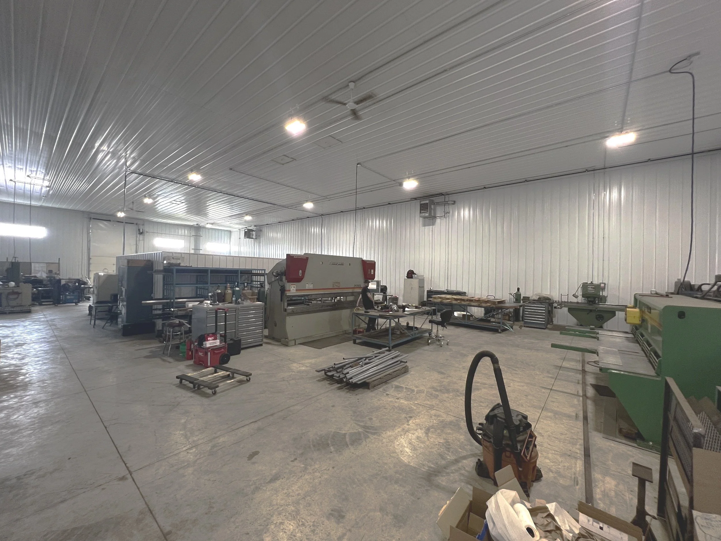Fine-Line Fabrications shop in Oostburg Wisconsin, metal fabrication facility for laser cutting, forming and welded components.