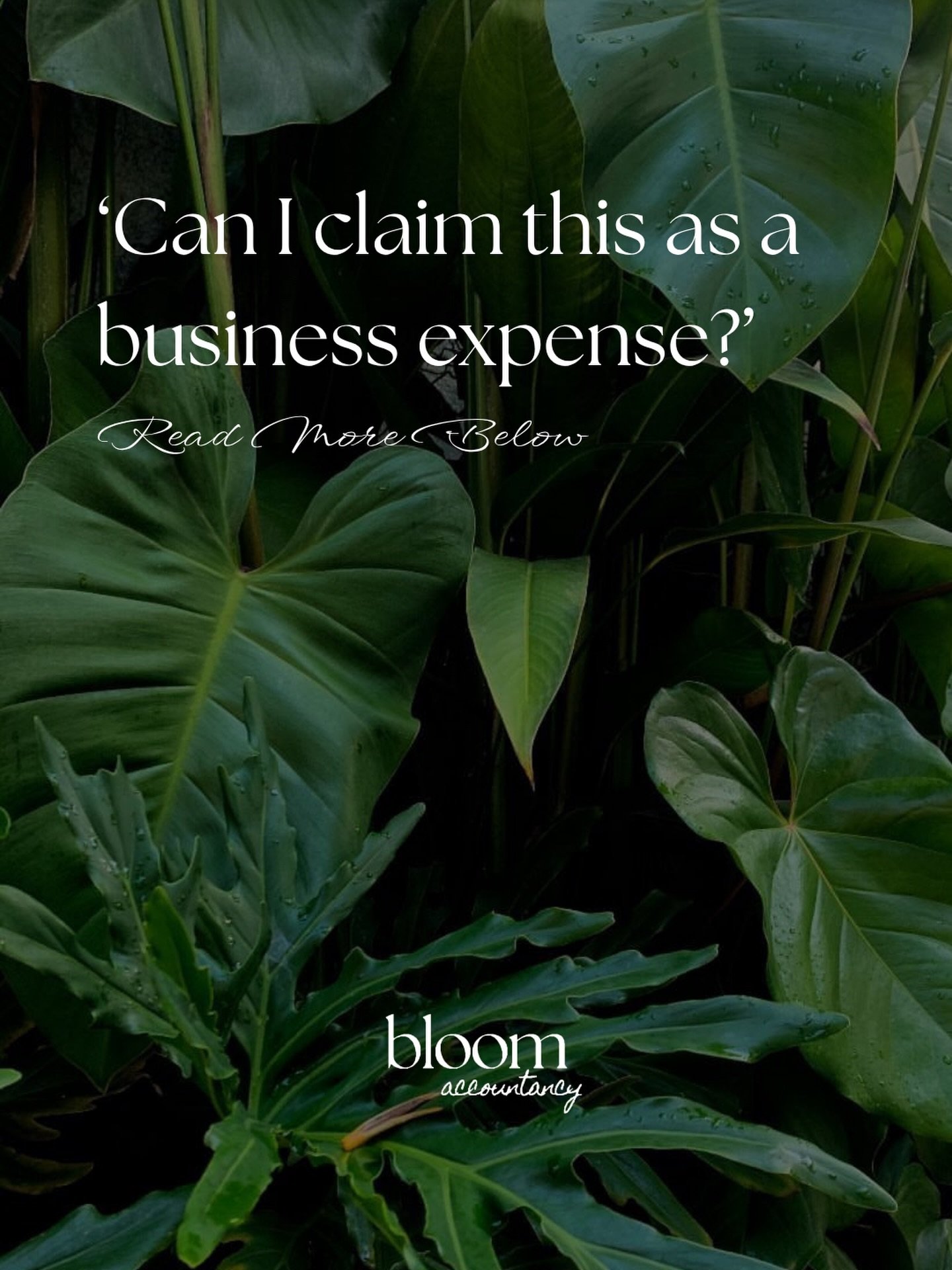 One of the most common questions we get asked. 🌸

More often than not, the answer is: it depends! HMRC&rsquo;s rule is that an expense has to be *wholly and exclusively* for business use to be claimable. But there&rsquo;s quite a lot that falls unde