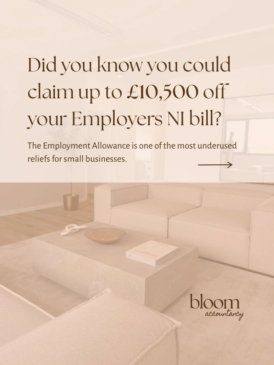 If you have more than one person on your payroll and you&rsquo;re not claiming Employment Allowance, this one&rsquo;s for you.

Up to &pound;10,500 off your Employers NI bill every year, and it&rsquo;s something that doesn&rsquo;t get talked about en