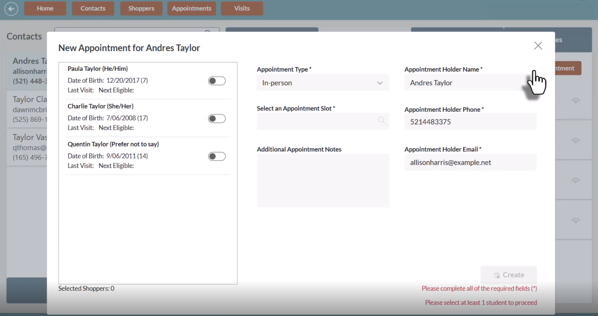 Appointment Creation
